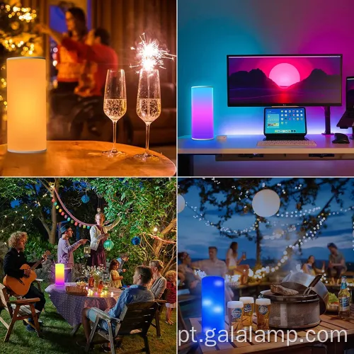 Lâmpada noturna de toque mágico colorido para ambiente de quarto